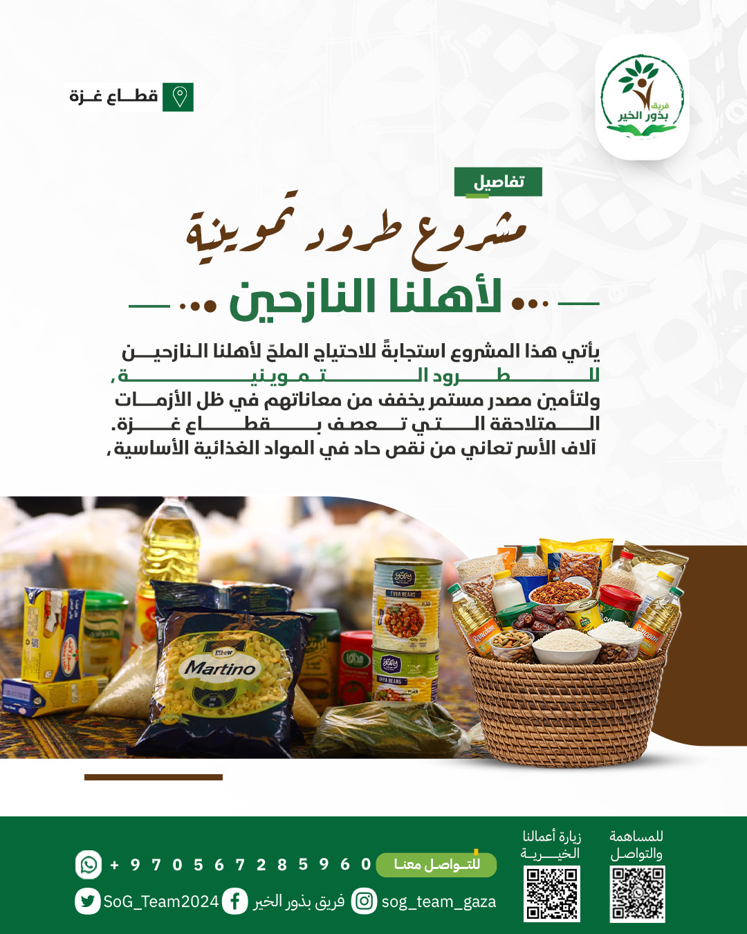مشروع (2) الطرود التموينية للأسر النازحة